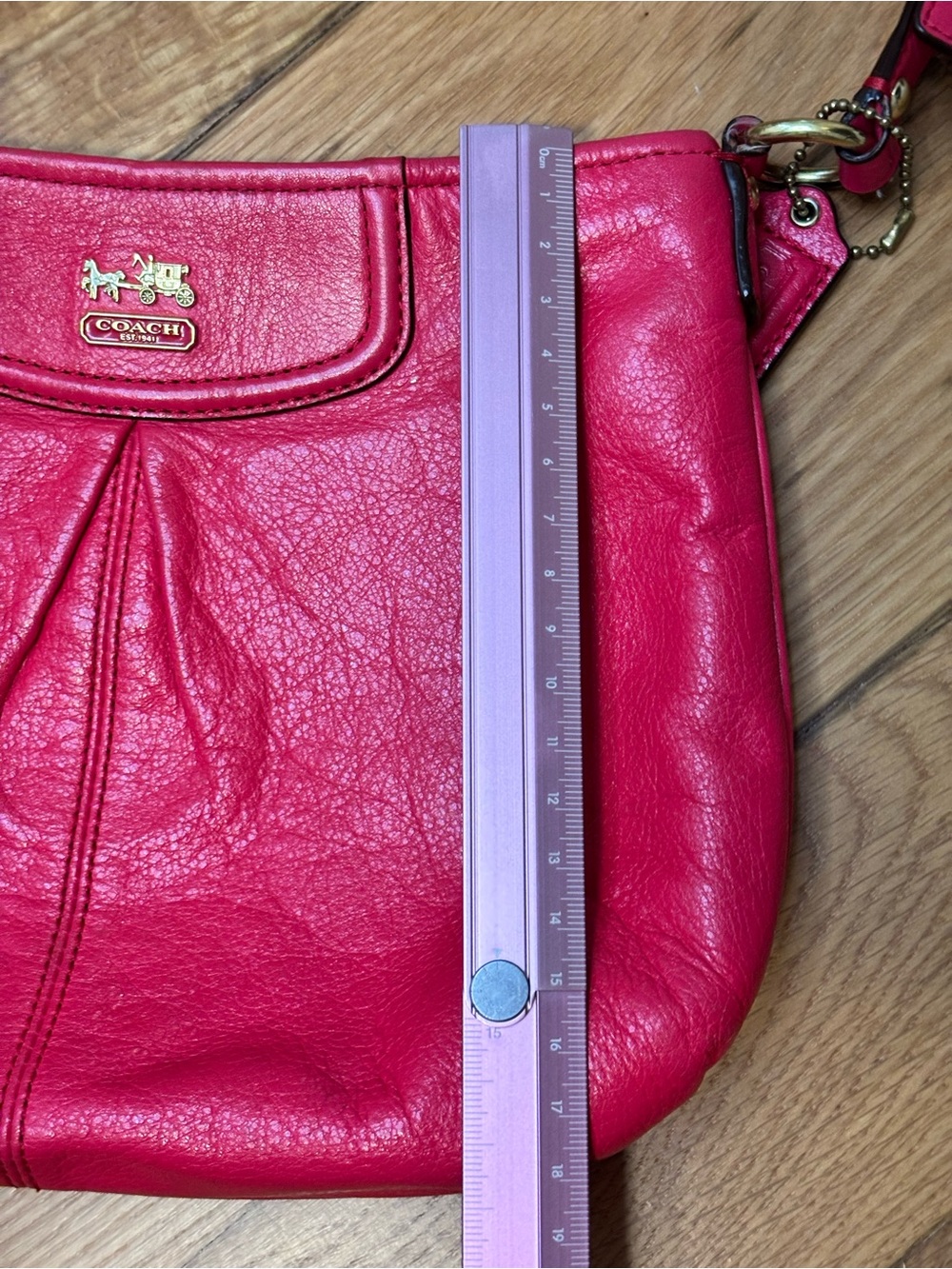 Coach Madison Pink Leather Crossbody Bag Gold Hardware - Picture 12 of 13